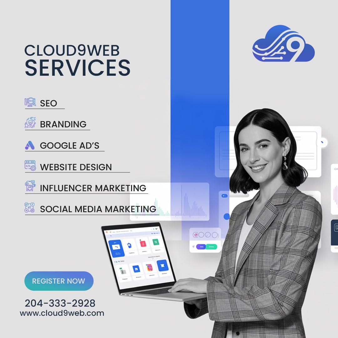 Cloud9Web team discussing website design strategy for a Winnipeg business